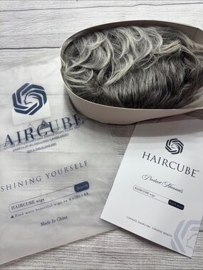 Haircube Short Wavy Gray Blend Wig - Salt & Pepper Style
